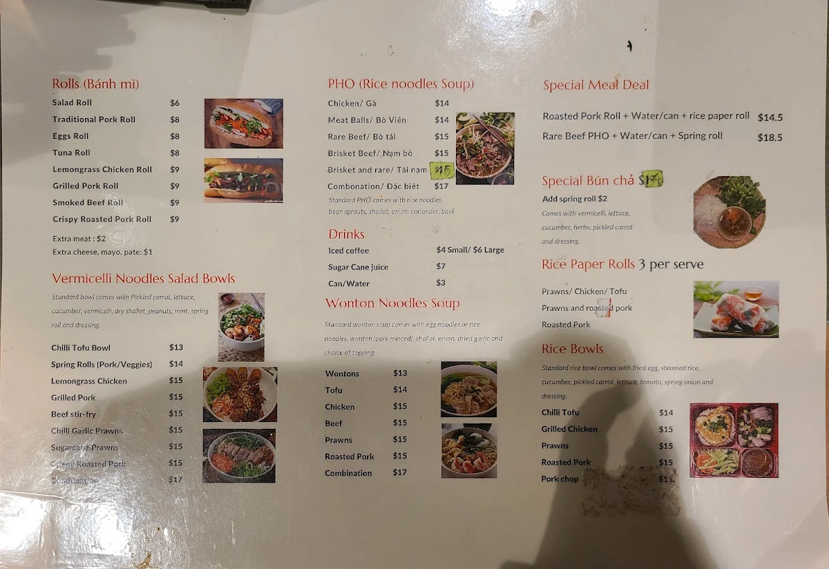 Menu, Viet Bistro