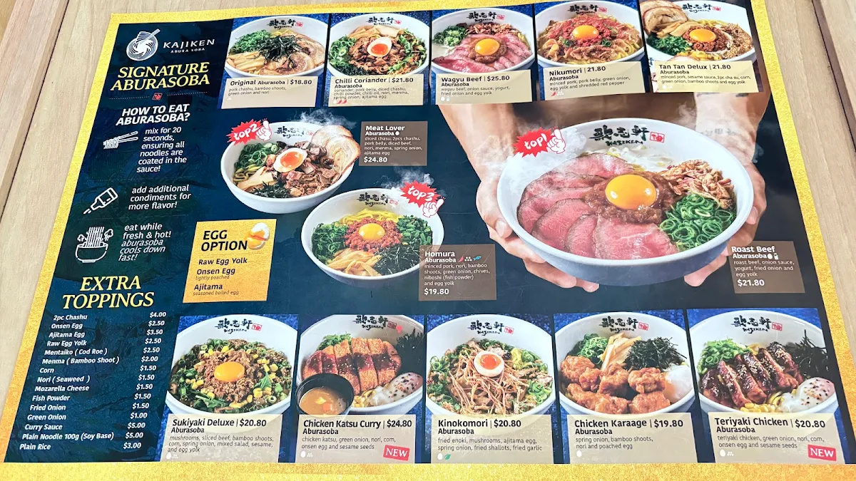 Menu, Kajiken Abura Soba