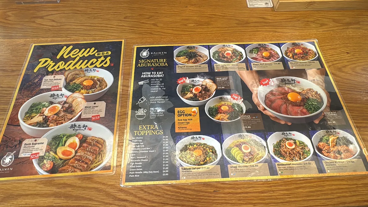 Menu, Kajiken Abura Soba