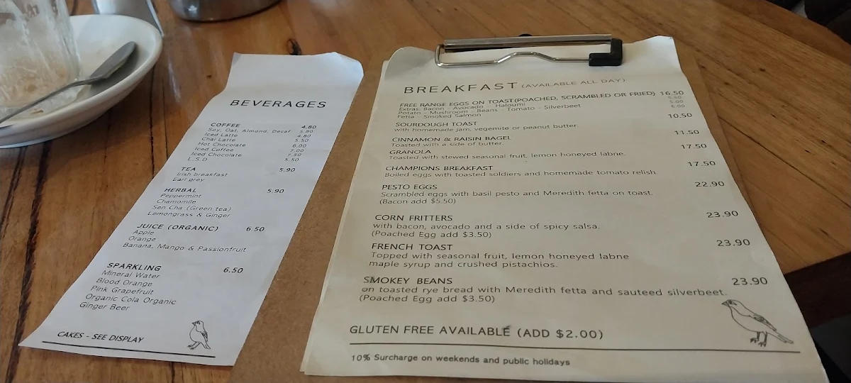 Menu, North Cafeteria