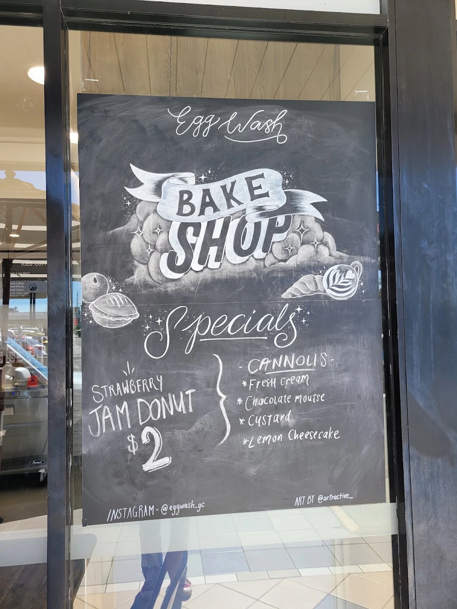 Menu, Egg wash bake shop