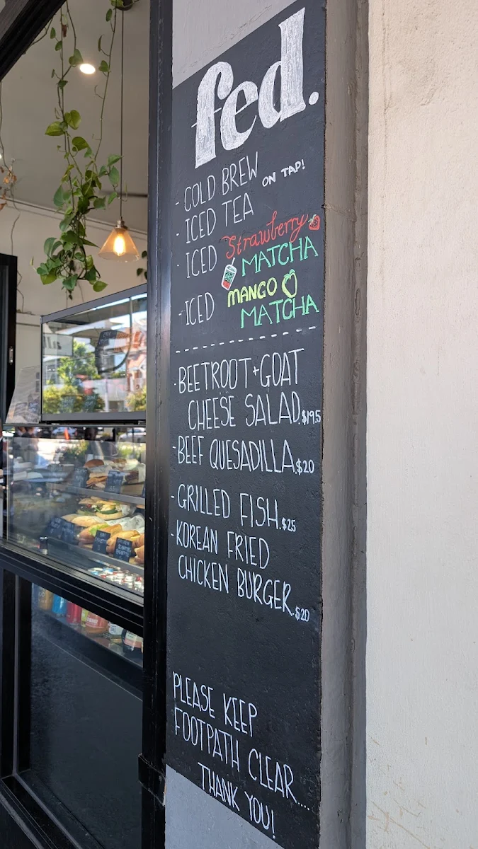 Menu, Fed