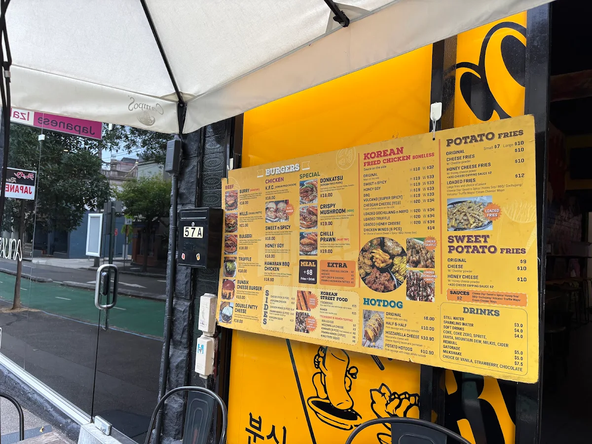 Menu, The Bunsik Burger - Surry Hills