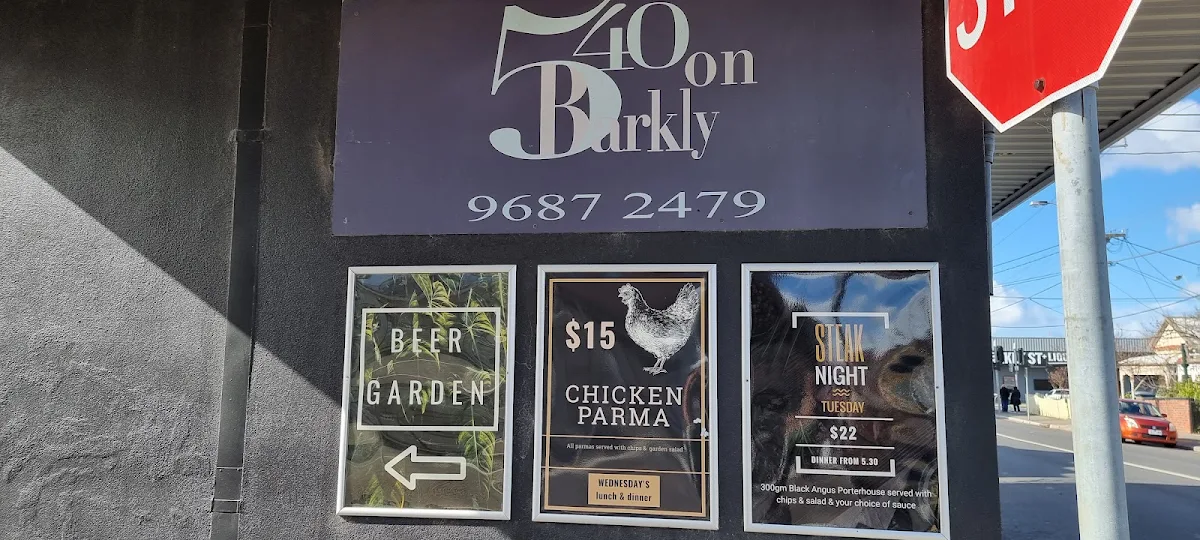 Menu, 540 on Barkly
