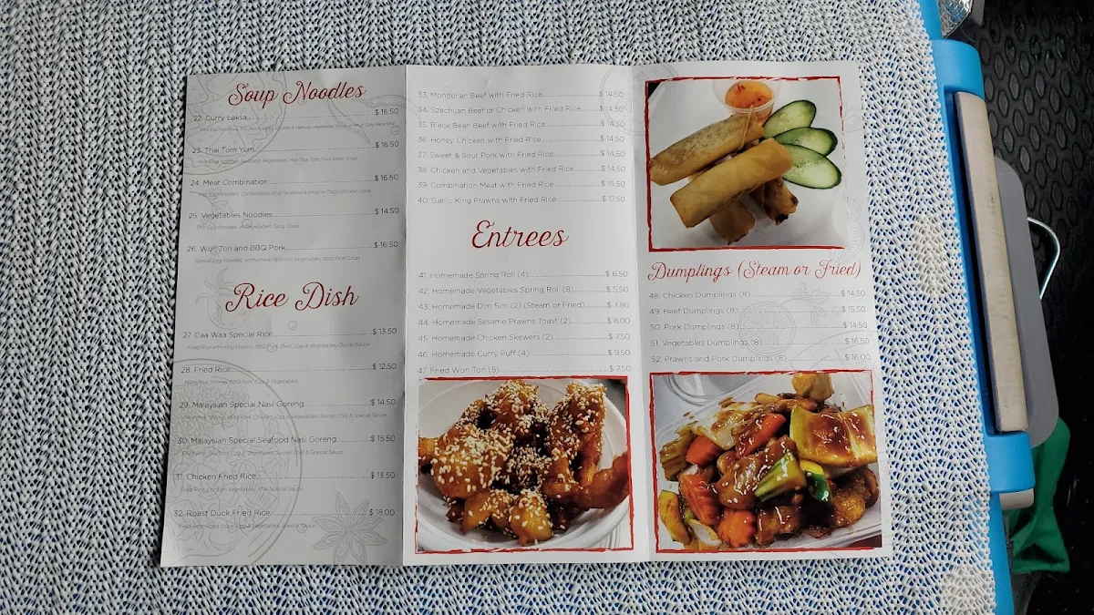 Menu, Caa Waa Restaurant - New