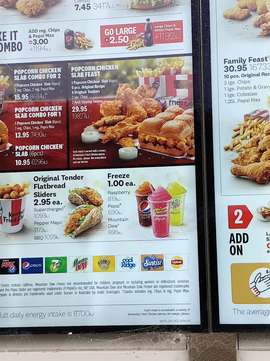 Menu, KFC Engadine