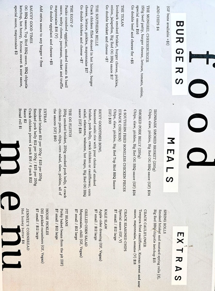Menu, The Stockpot Kitchen - Smokehouse BBQ and Fried Chicken