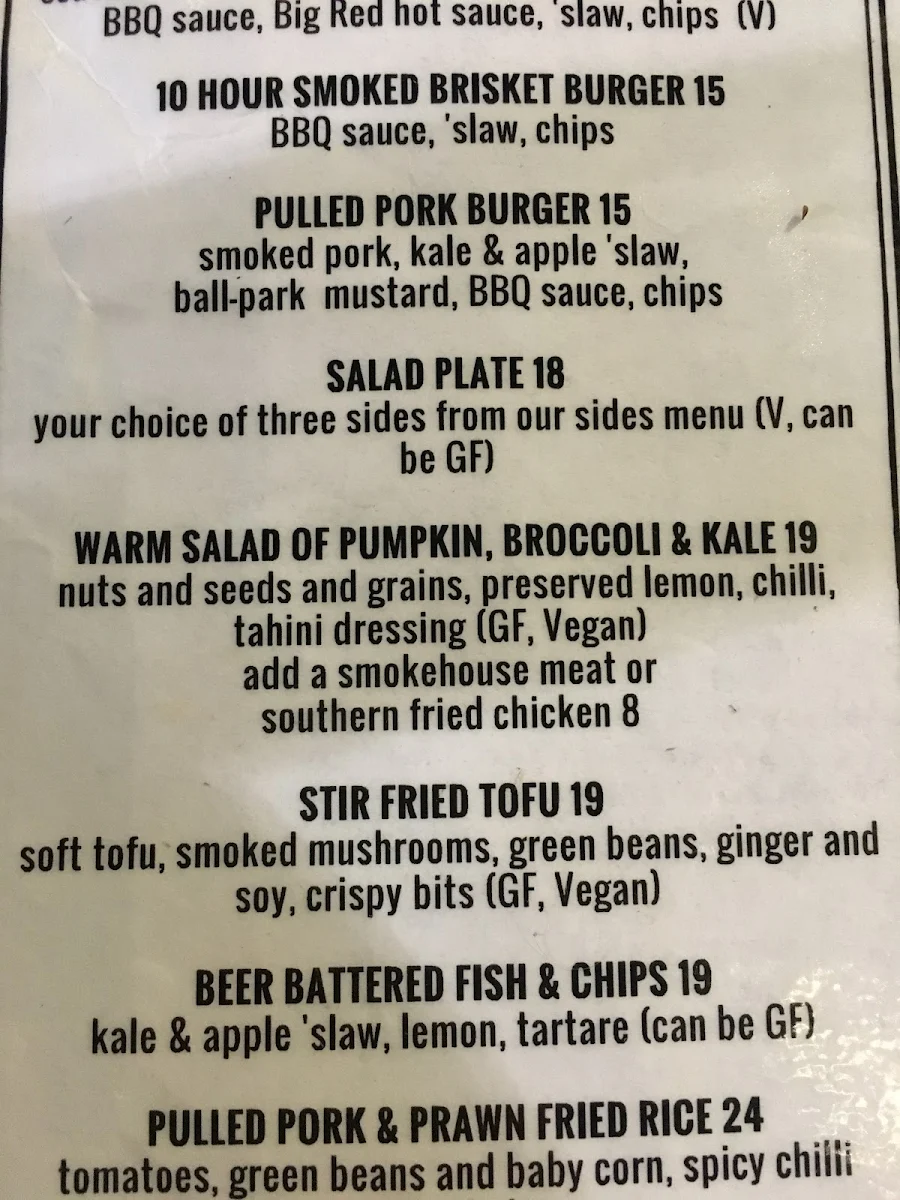 Menu, The Stockpot Kitchen - Smokehouse BBQ and Fried Chicken