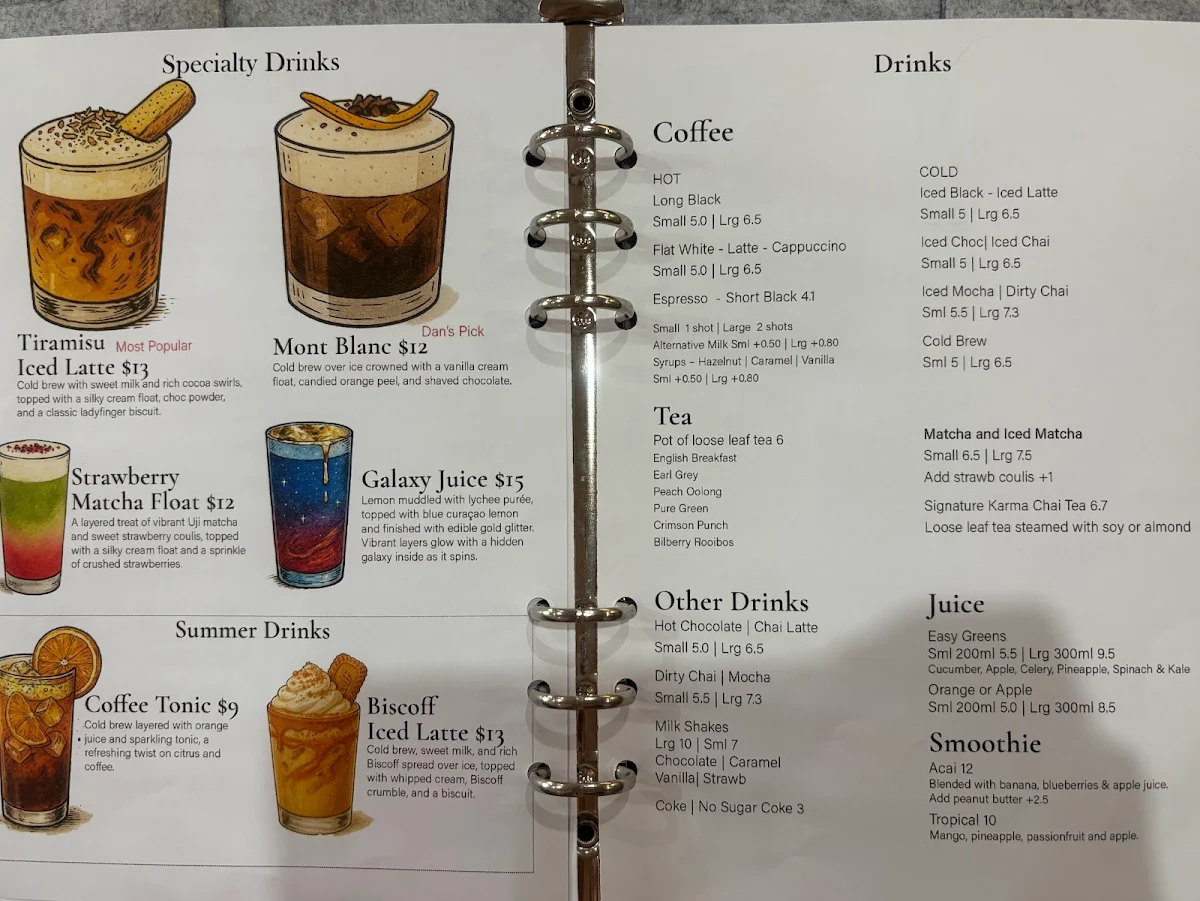 Menu, First Fruits Coffee