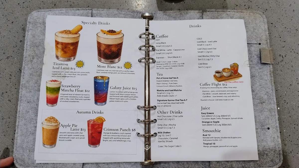 Menu, First Fruits Coffee