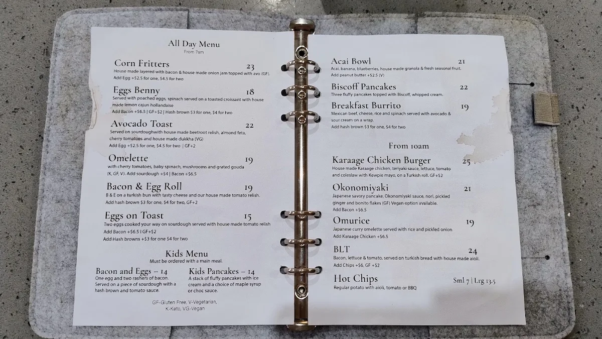 Menu, First Fruits Coffee