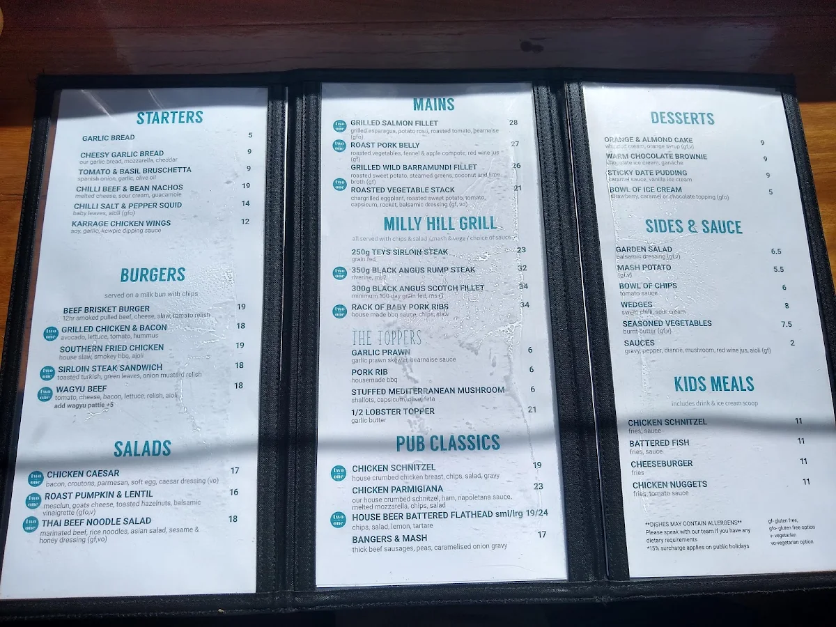 Menu, Great Northern Hotel