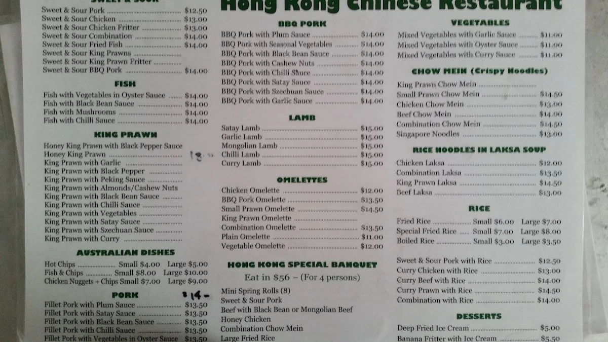 Menu, Great Northern Hotel