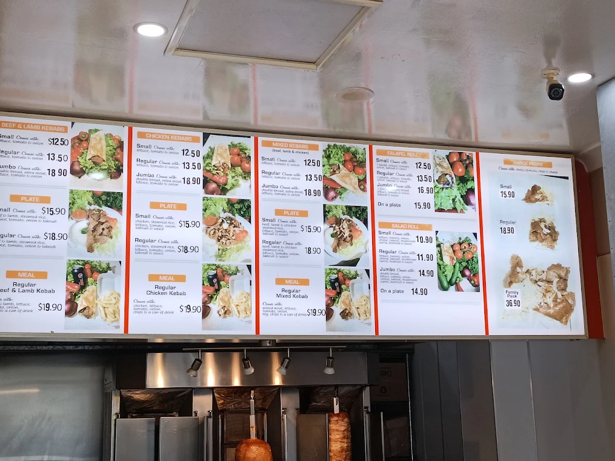 Menu, Tugun Kebab House