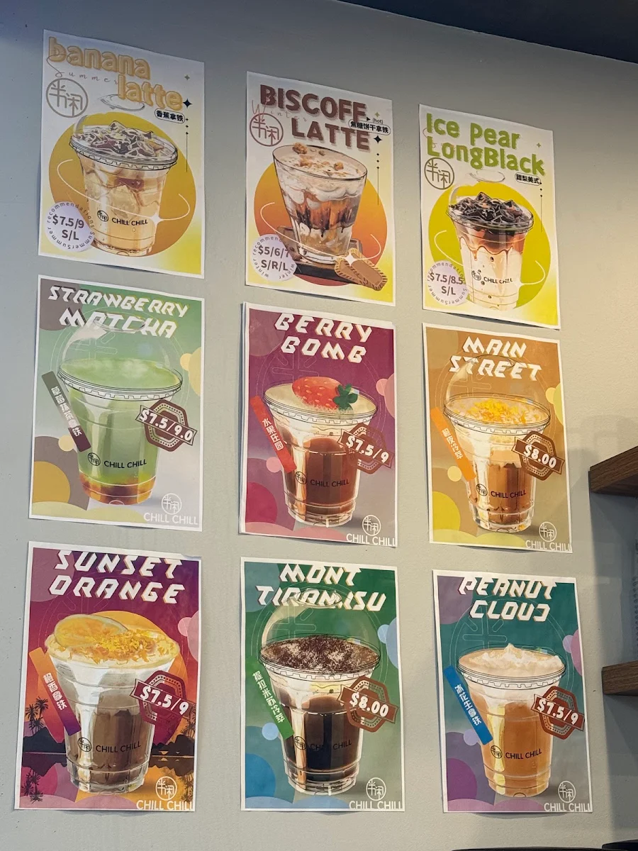 Menu, Chill Chill Cafe Boxhill