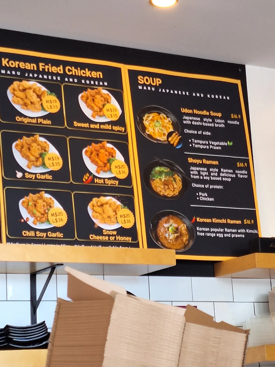 Menu, Maru Japanese and Korean