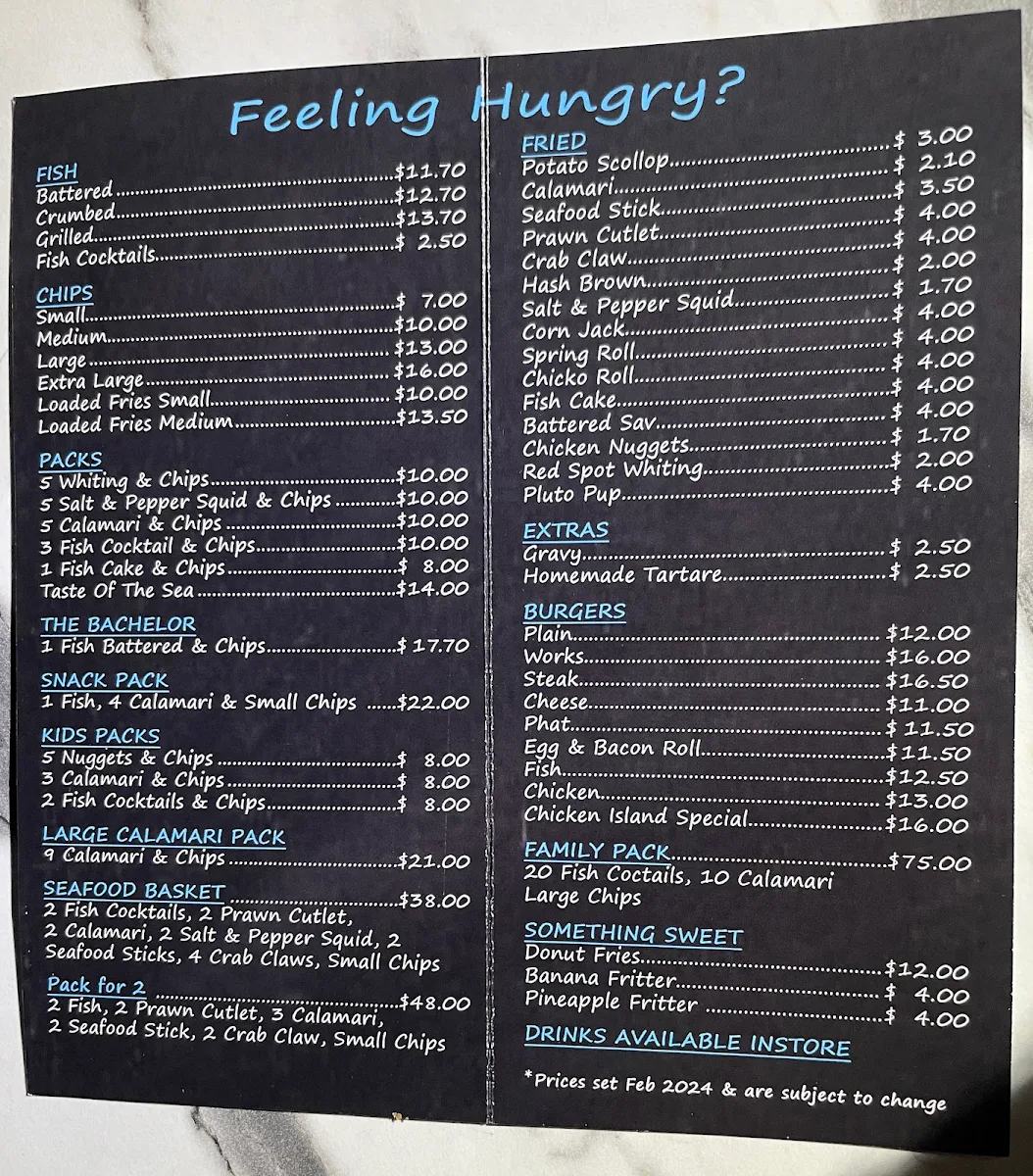 Menu, Salt by the Sea