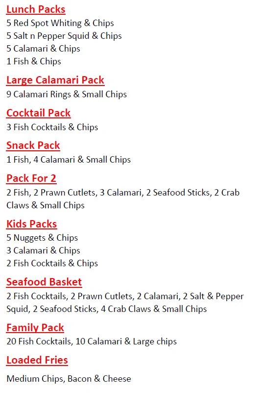 Menu, Salt by the Sea