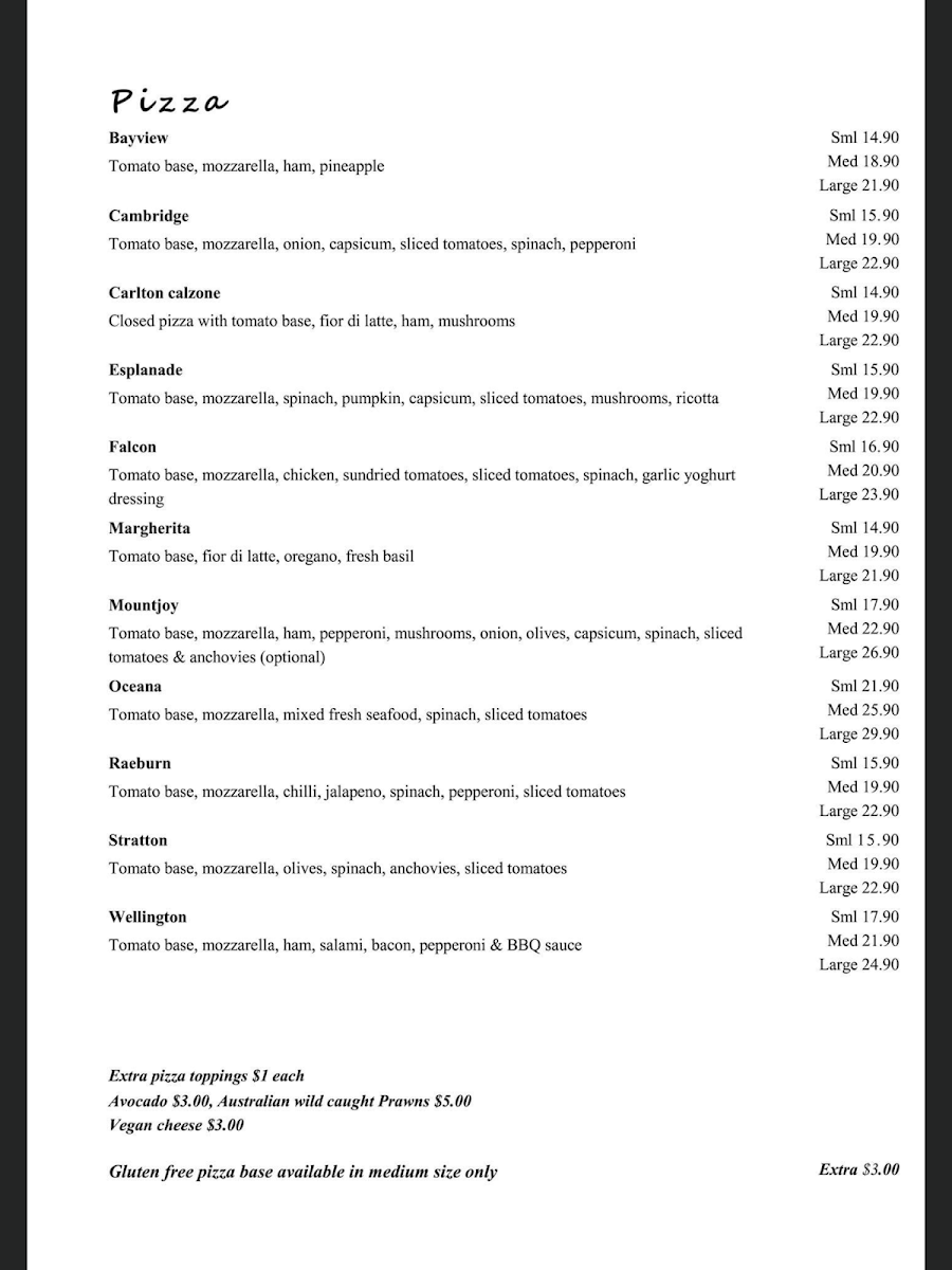 Menu, Lido Italia