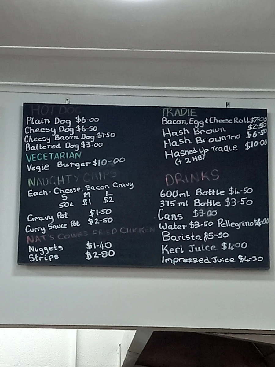Menu, Nat's Rustic Beach Feed
