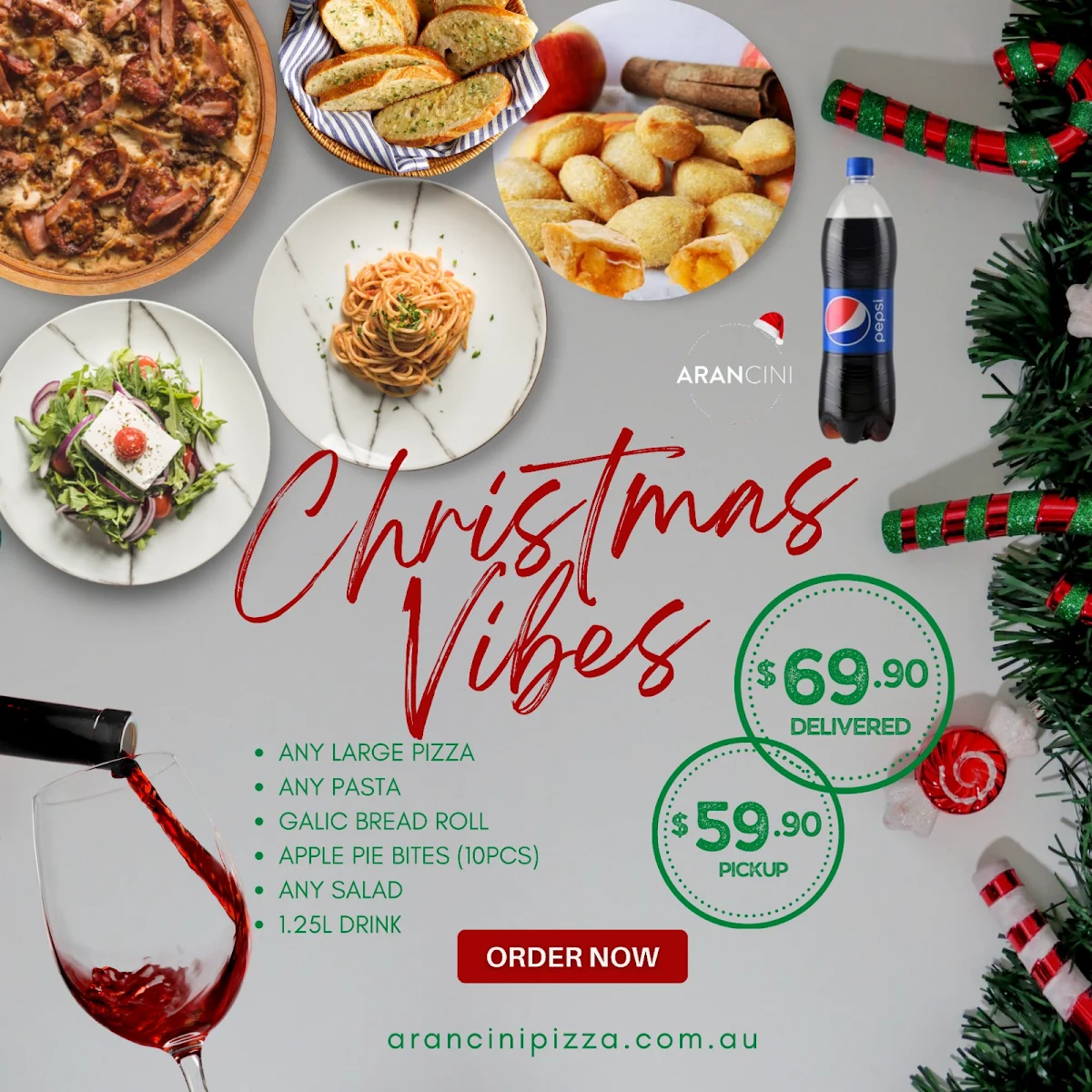 Menu, Arancini Pizza & Pasta - Waterloo