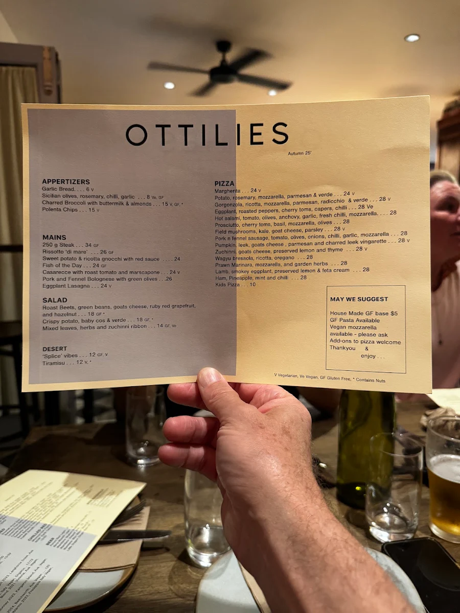 Menu, Ottilies