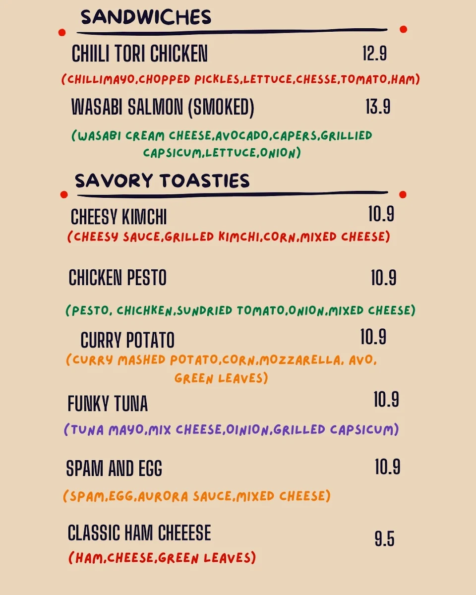 Menu, Old speak