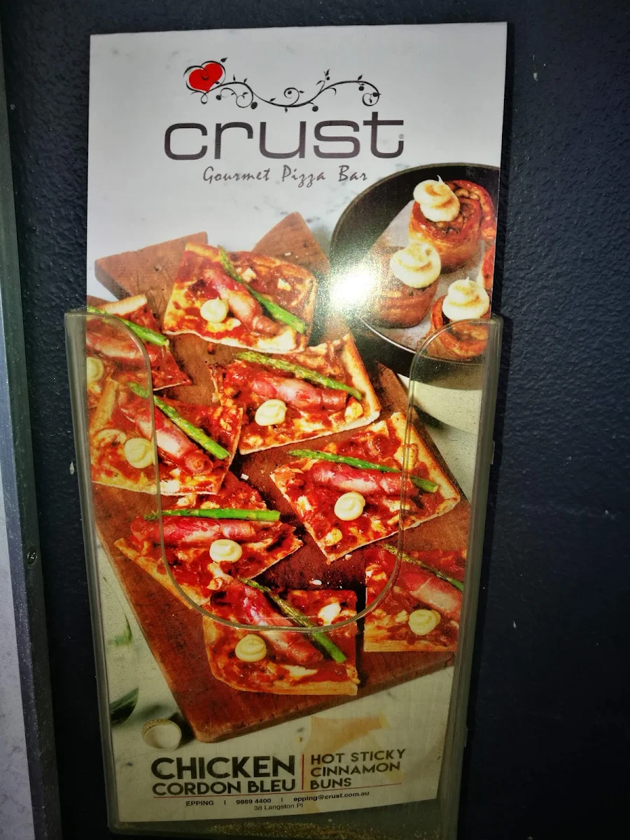 Menu, Crust Pizza Epping NSW