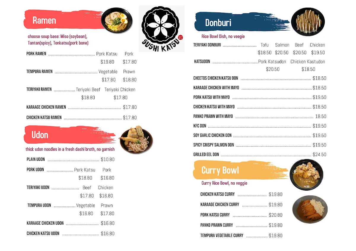 Menu, Sushi Katsu
