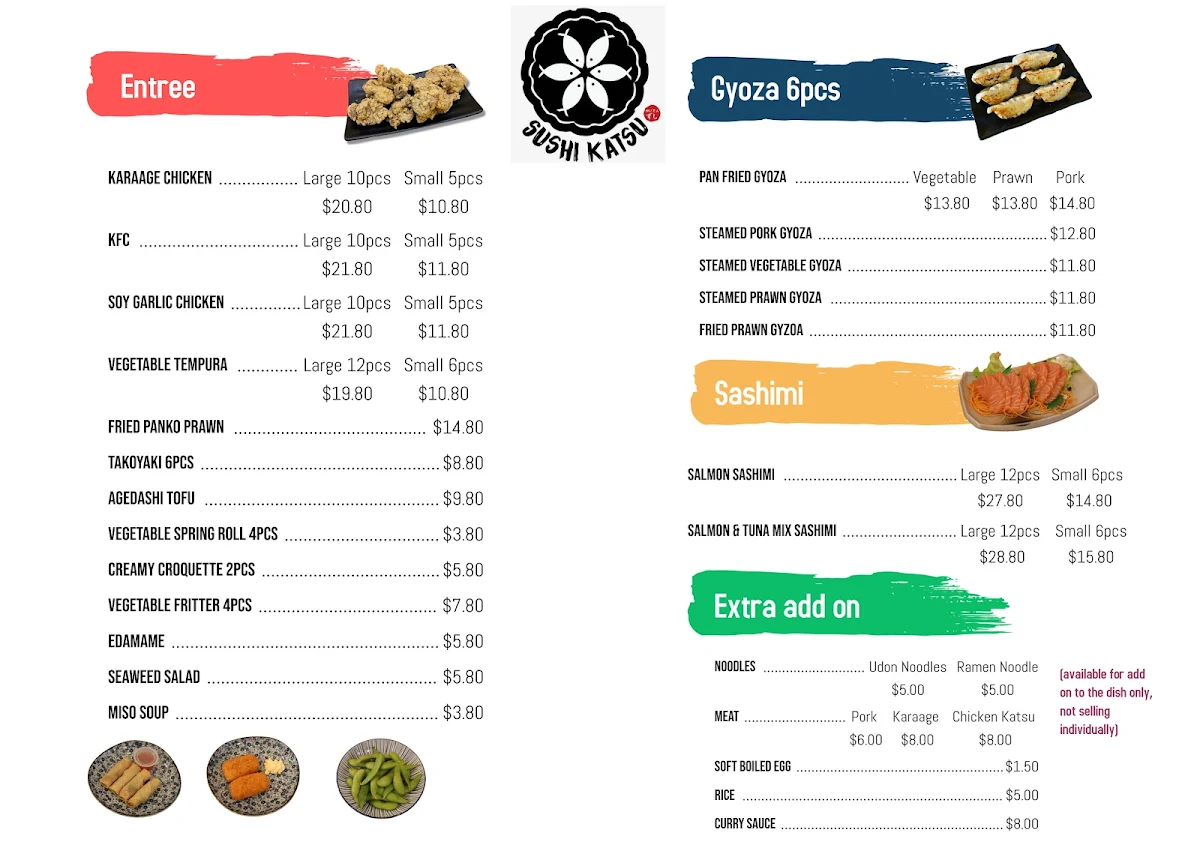 Menu, Sushi Katsu