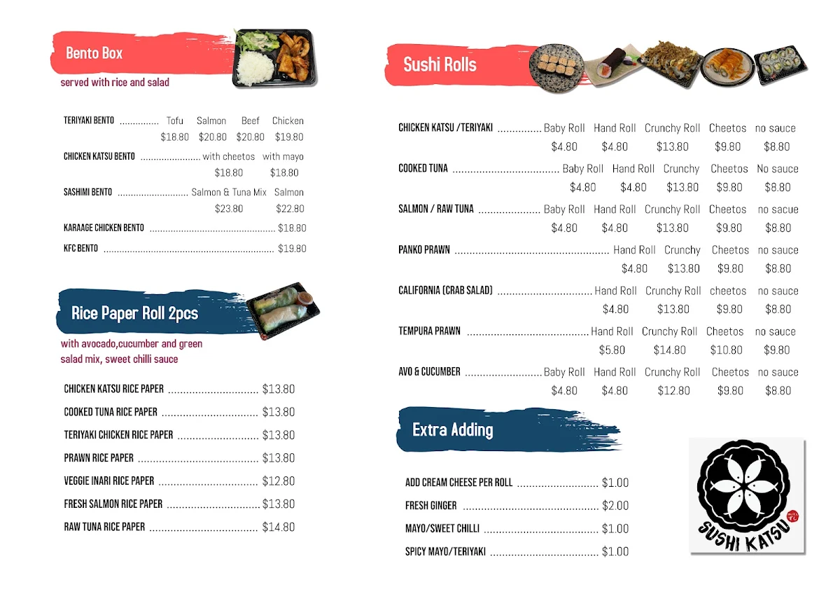 Menu, Sushi Katsu