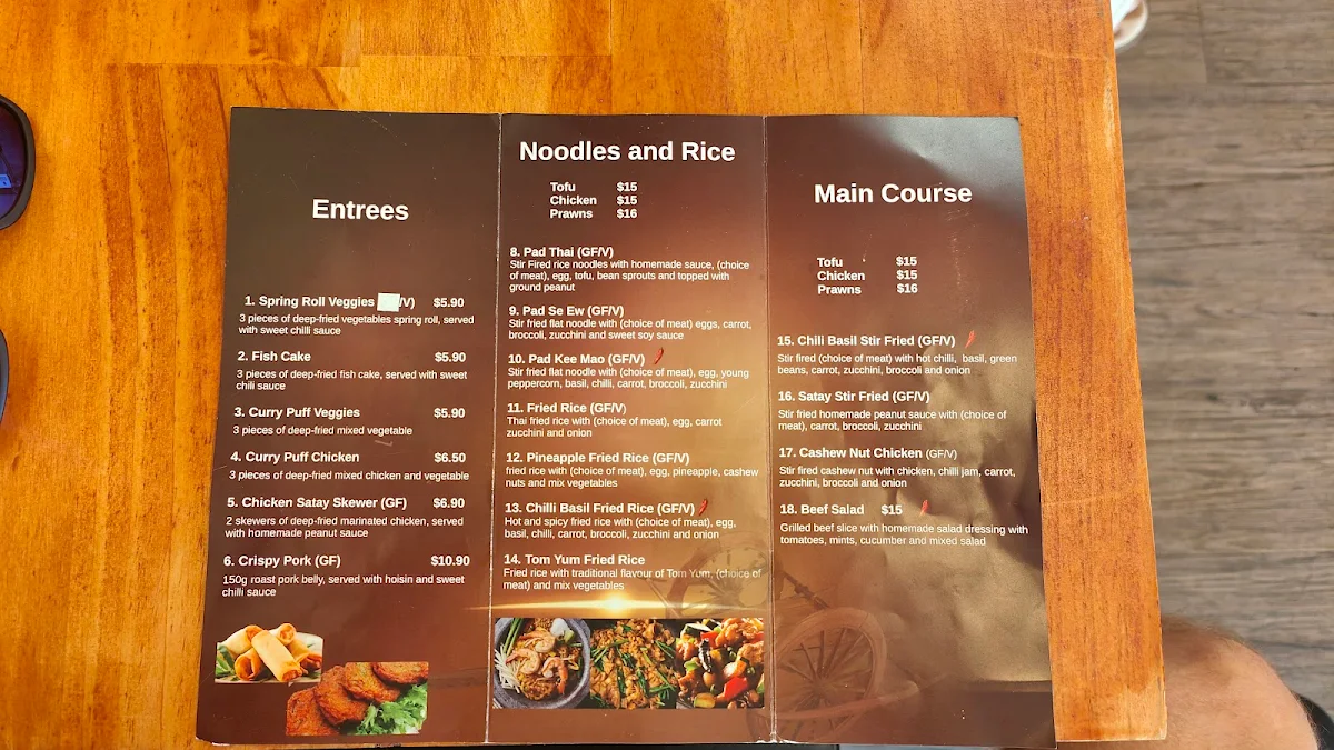 Menu, Rod Thai