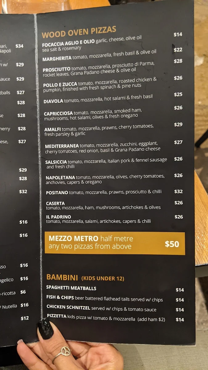 Menu, Two Sugars on Pako