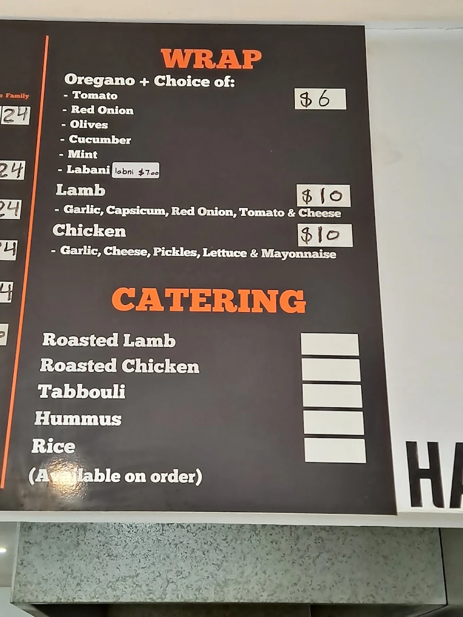 Menu, Munoochi Pizzeria