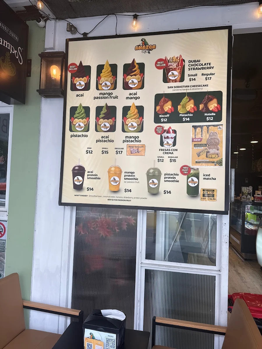 Menu, Amazon Acai Brighton