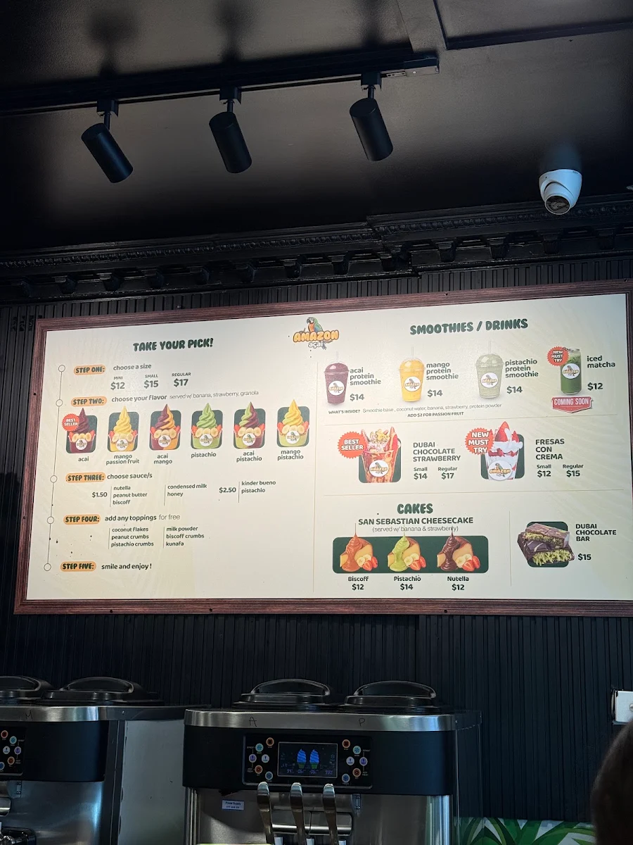 Menu, Amazon Acai Brighton