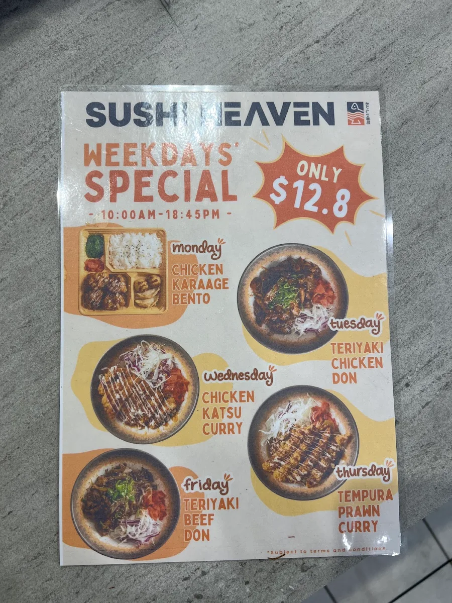 Menu, Sushi Heaven - Bellpost
