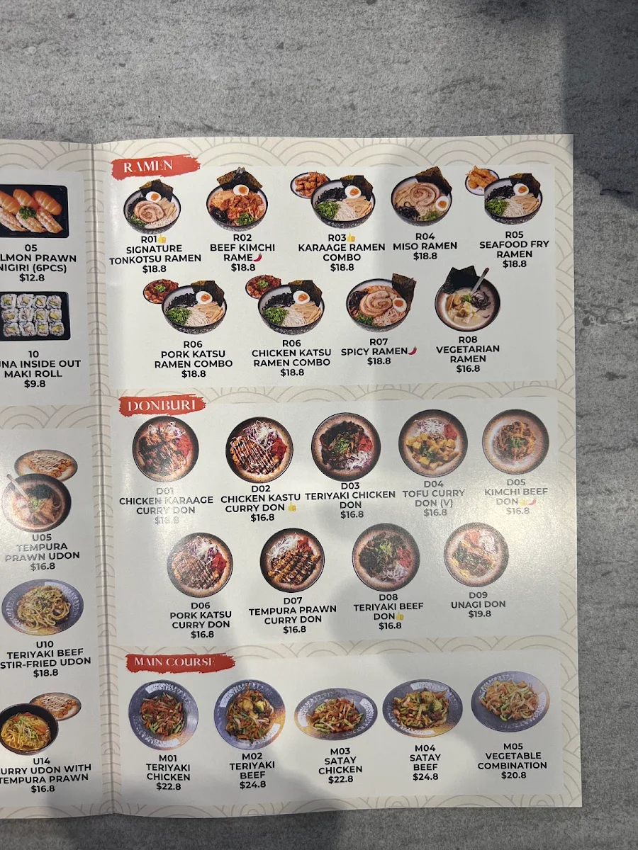 Menu, Sushi Heaven - Bellpost