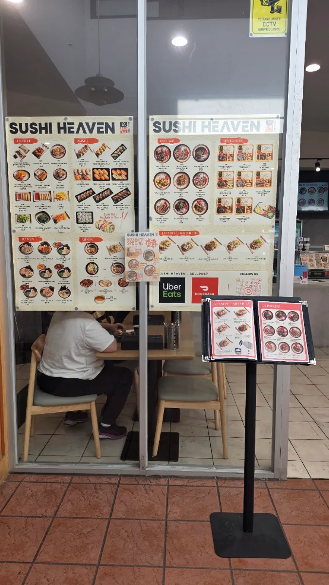 Menu, Sushi Heaven - Bellpost