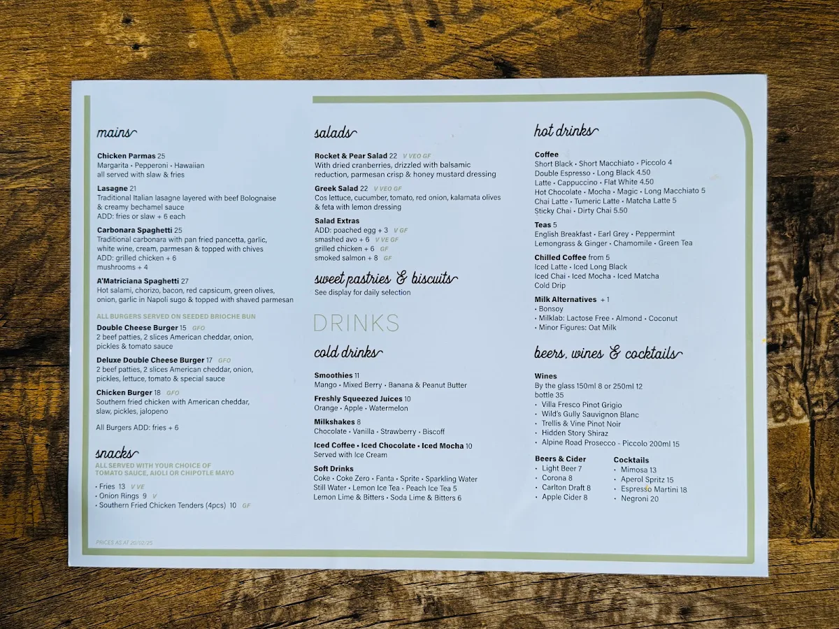 Menu, Little Black Duck Eatery