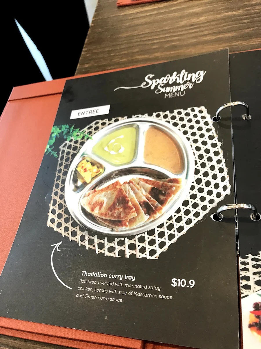 Menu, Thaitation Restaurant