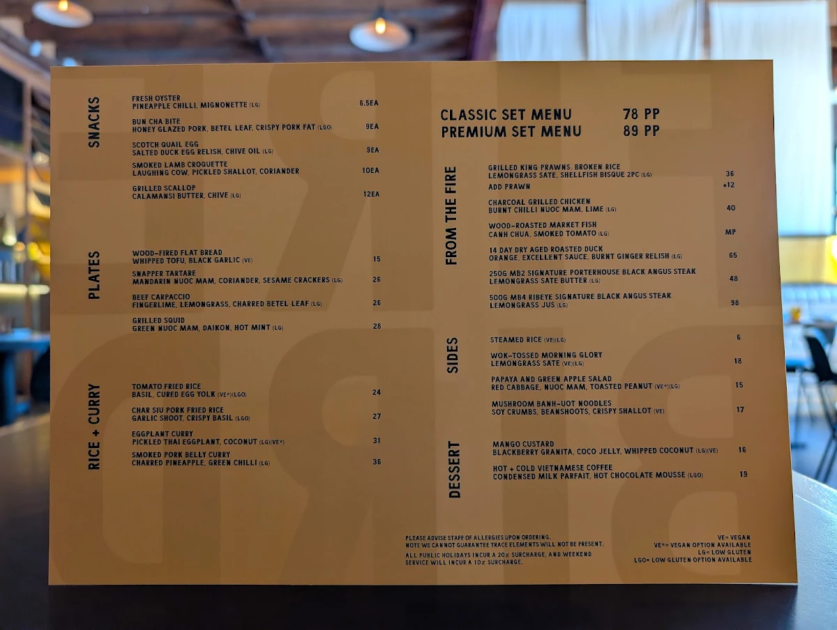 Menu, Firebird