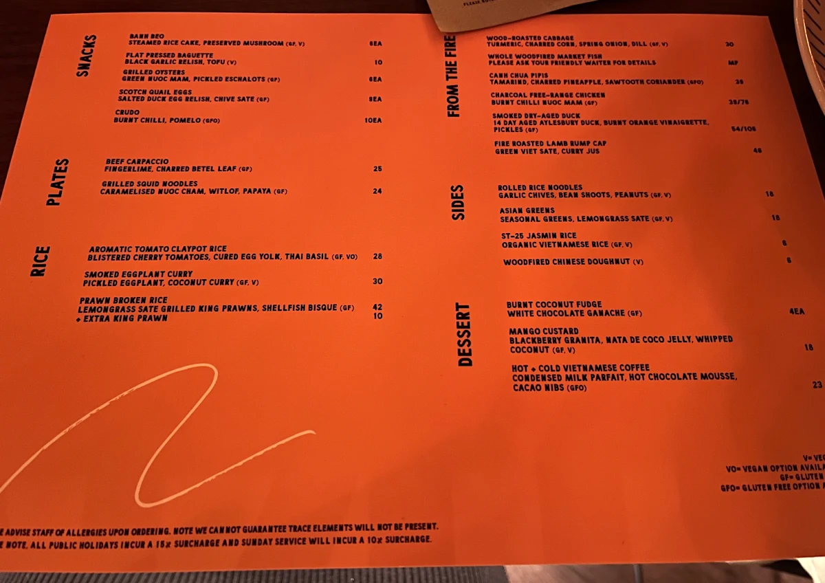 Menu, Firebird