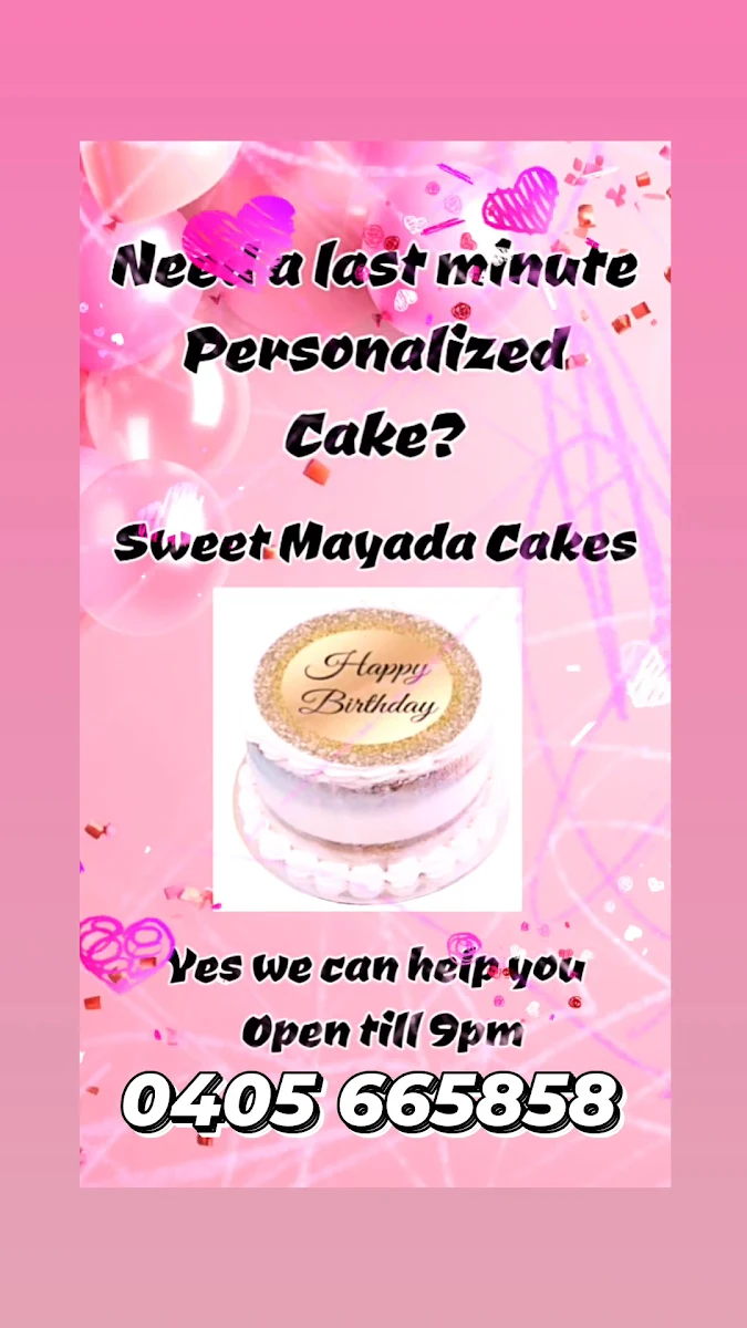 Menu, Sweet Mayada Cakes