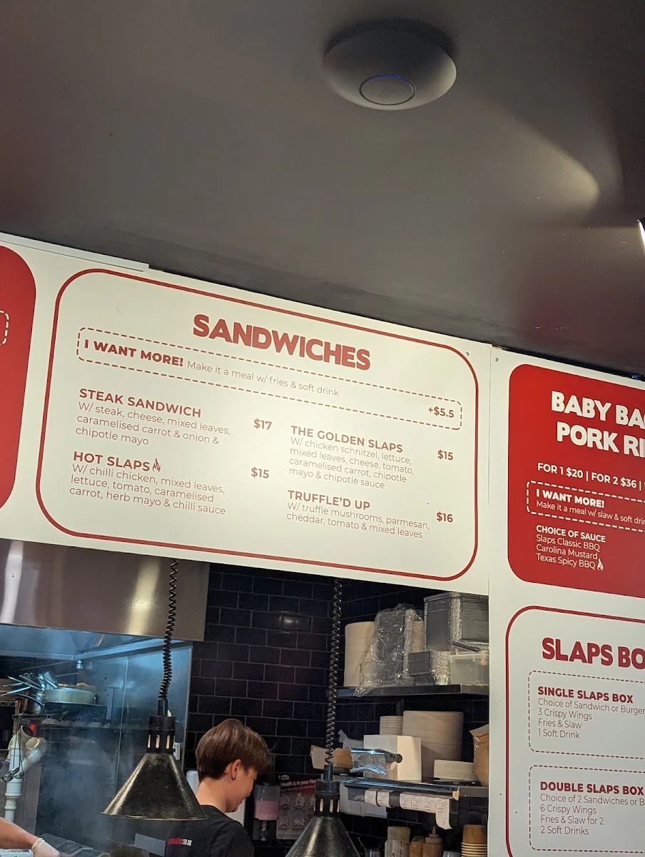 Menu, Slaps Sydney