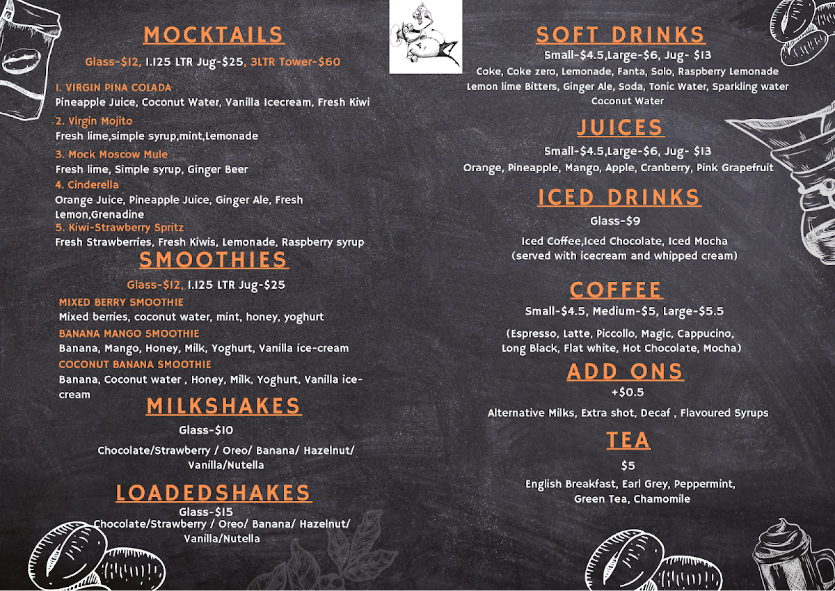 Menu, Fat Chef Ballarat