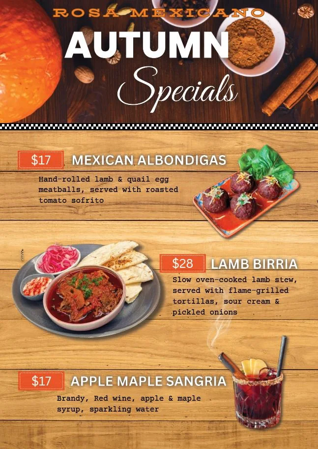 Menu, Rosa Mexicano Watergardens VIC | Mexican Restaurant in Taylors Lakes