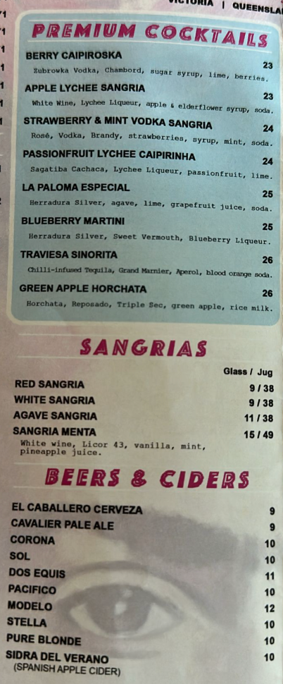 Menu, Rosa Mexicano Watergardens VIC | Mexican Restaurant in Taylors Lakes