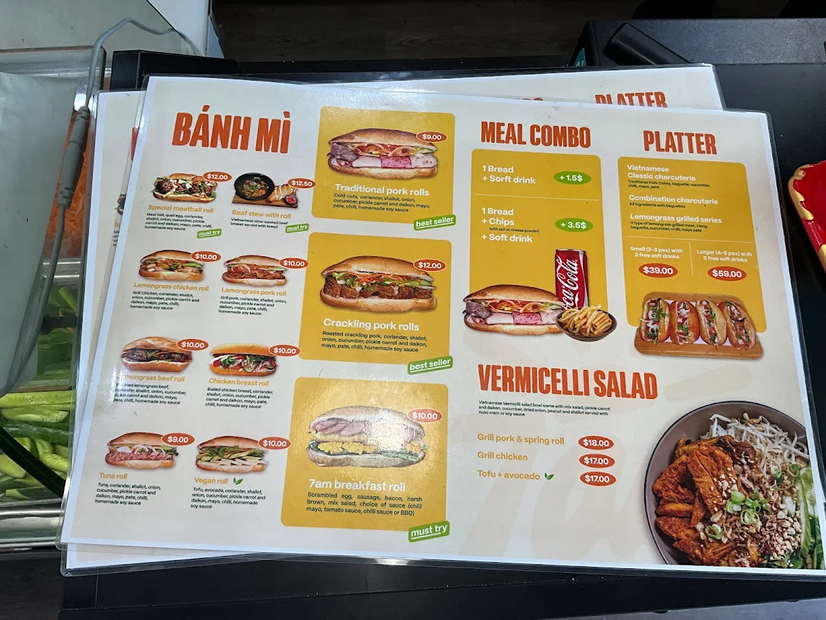Menu, 7 Am Banh Mi & Coffee House