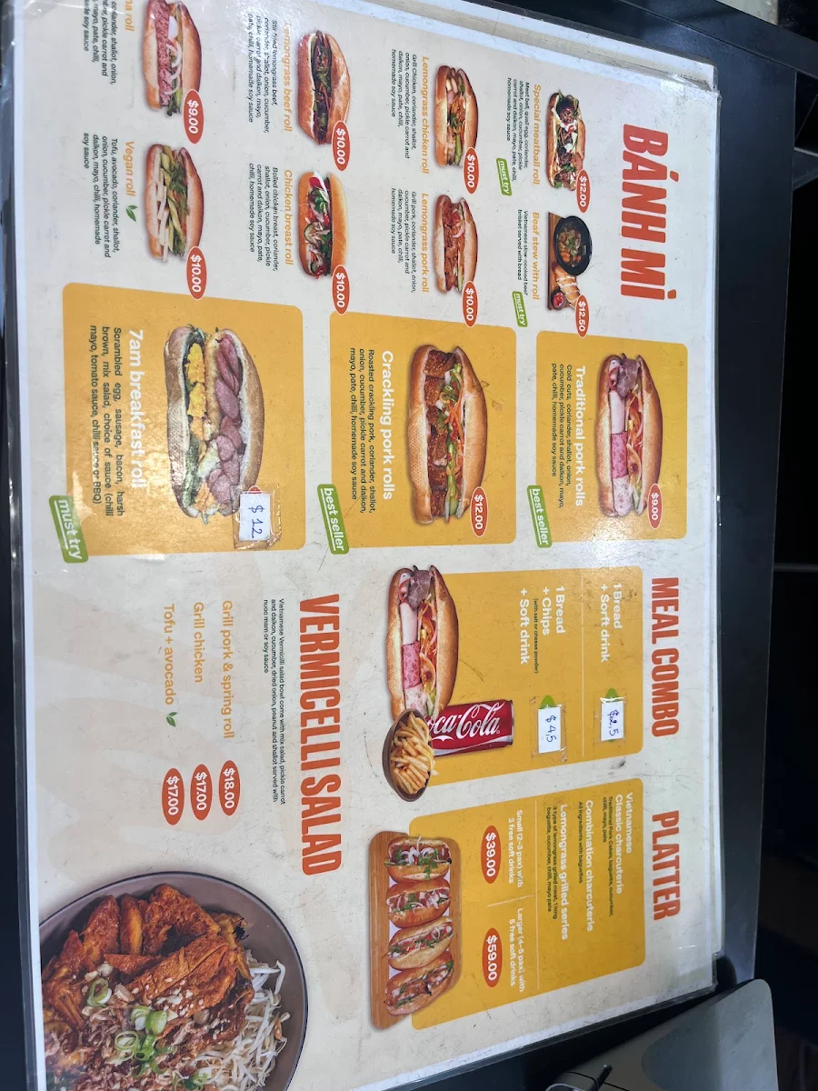 Menu, 7 Am Banh Mi & Coffee House
